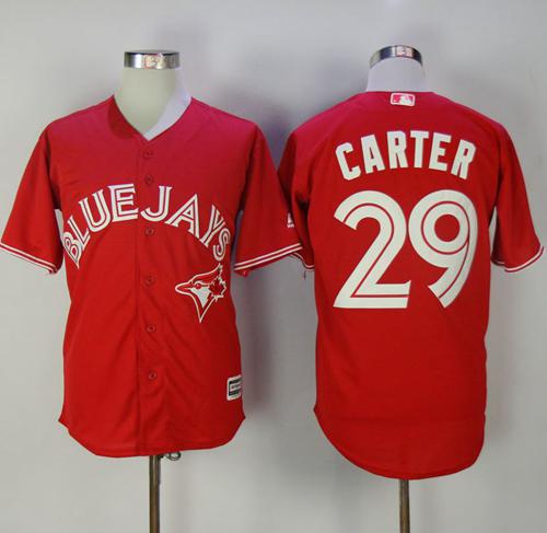 Blue Jays #29 Joe Carter Red New Cool Base Canada Day Stitched MLB Jersey